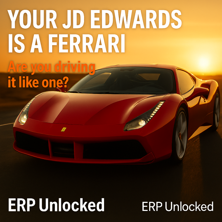 JD Edwards CNC - Your JD Edwards could be the Ferrari under Your Performance